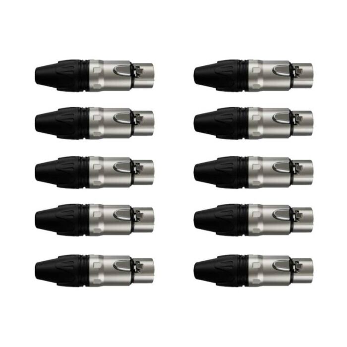 Kit Conector Xlr Femea Wc 1003 (10un) Wireconex 1