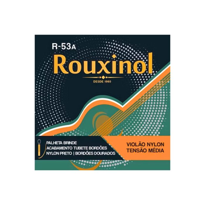Encordoamento Violão R-53a Nylon Preto Dourada Rouxinol 1