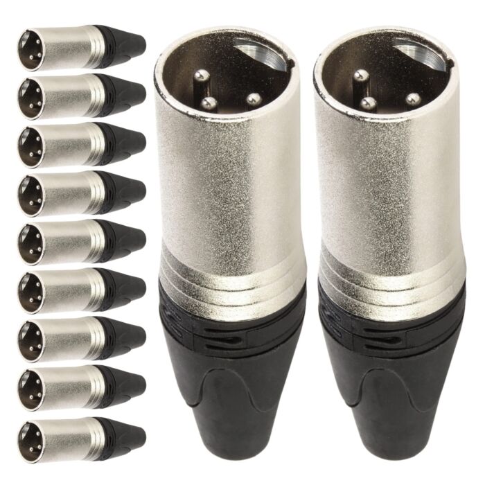 Conector Xlr Macho Linha 3 Polos Metal Storm 10 Unidades 1