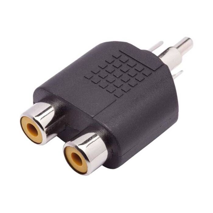 Adaptador 2 Jack Rca Para Jack Rca Plástico - Niquel Pct C/4un 1