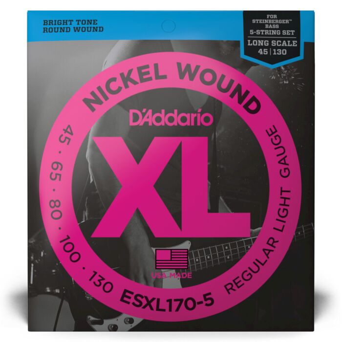 Encordoamento Baixo 5C 45-130 D Addario XL Nickel ESXL170-5 1