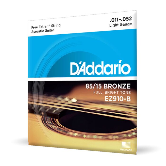 Encordoamento Violão Aço 11-52 Corda Extra D Addario EZ910-B 1