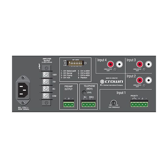 O amplificador Crown 135MA é uma excelente opção para quem busca qualidade de som e potência em um equipamento compacto. Com 135 watts de potência, ele é ideal para pequenos ambientes como salas de conferência, lojas e restaurantes. Além disso, possui div O amplificador Crown 135MA é uma excelente opção para quem busca qualidade de som e potência em um equipamento compacto. Com 135 watts de potência, ele é ideal para pequenos ambientes como salas de conferência, lojas e restaurantes. Além disso, possui div