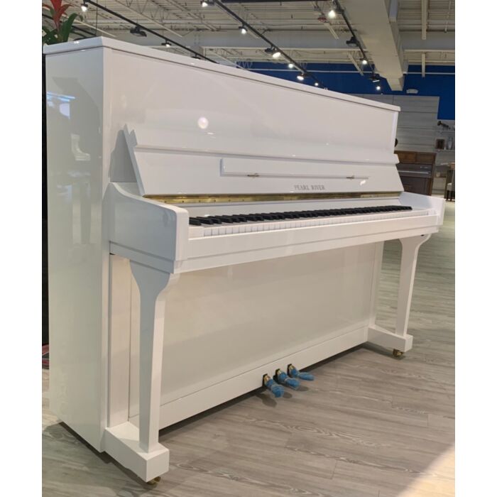 Comprar UP115M5 Pearl River Piano Acústico Vertical Branco Polido com Banqueta| Teclacenter - 1