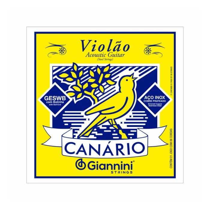 Encordoamento Giannini P/violão Canário Aço C/bolinha Geswb 1