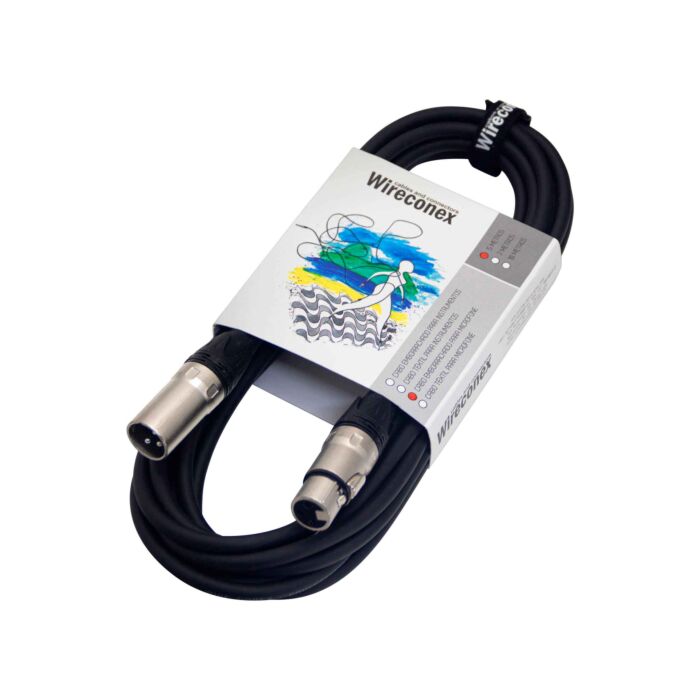 Cabo Para Microfone Emborrachado Xlr Xlr 10 Metros Mpbe-10 Wireconex 1