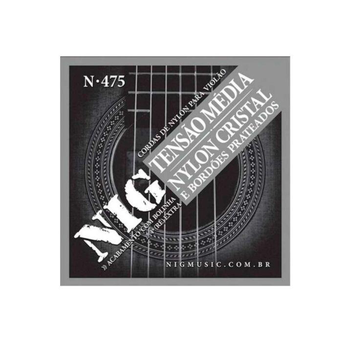 Encordoamento Violão Nylon-cristal/prateada Tensão Média Nig 1
