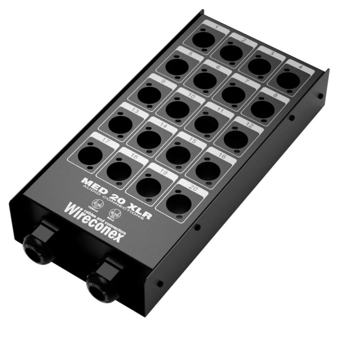Painel 20 Vias Com Furações Xlr Sem Conectores E 2 Prensa Cabos De Nylon Wireconex Med2 20 2s 1 Painel 20 Vias Com Furações Xlr Sem Conectores E 2 Prensa Cabos De Nylon Wireconex Med2 20 2s 1