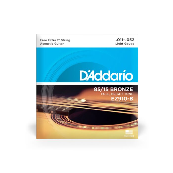 Cordas Para Violão Aço D Addario Bronze 85/15 Ez910-b .011-.052 Com Corda Extra Pl011 1