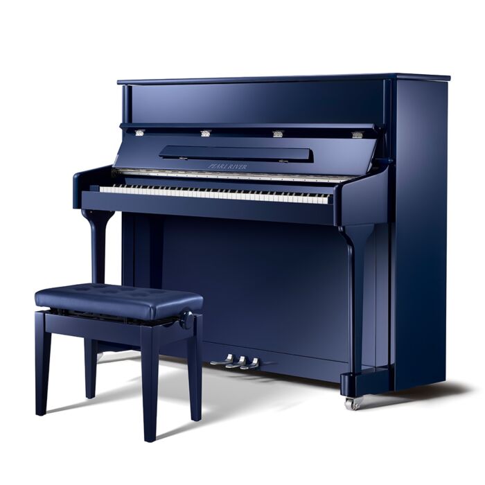 Comprar EU118S Pearl River European Series Piano Acústico Vertical com Sistema Intelligent e Silent Azul Polido com Banqueta| Teclacenter - 1
