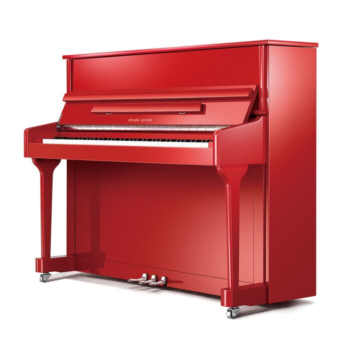 Comprar EU118S Pearl River European Series Piano Acústico Vertical com Intelligent e Silent System Vermelho Polido | Teclacenter - 1
