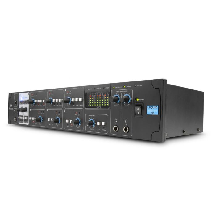 A interface de áudio Focusrite Liquid Saffire 56 é uma poderosa ferramenta para gravação de áudio em estúdio. Com 28 entradas e 28 saídas, incluindo 8 pré-amplificadores de microfone com tecnologia Liquid, que emula diferentes modelos de pré-amplificadore A interface de áudio Focusrite Liquid Saffire 56 é uma poderosa ferramenta para gravação de áudio em estúdio. Com 28 entradas e 28 saídas, incluindo 8 pré-amplificadores de microfone com tecnologia Liquid, que emula diferentes modelos de pré-amplificadore