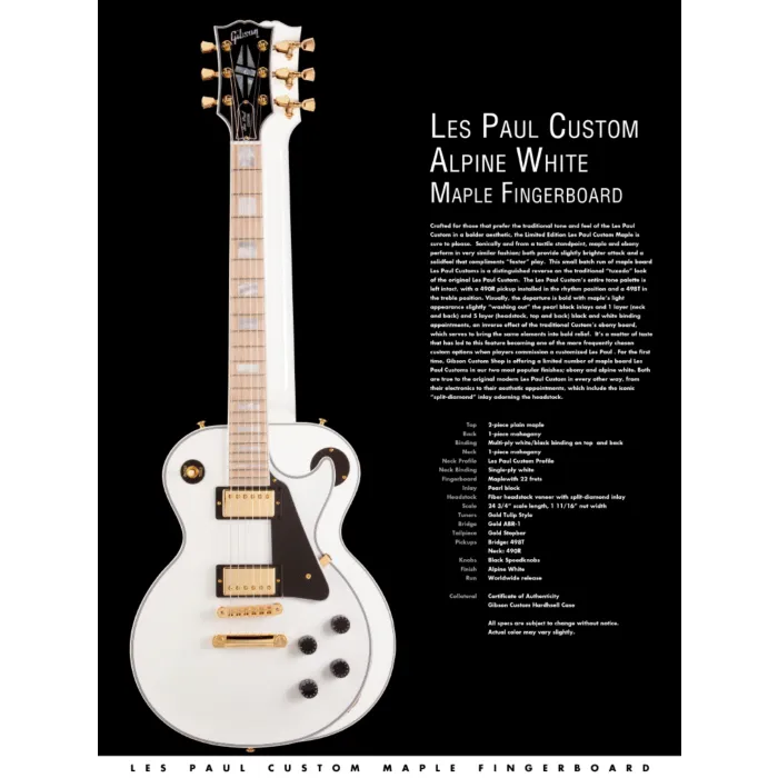 ギター Les Paul Custom Alpine White Guitarra EpiPhone Les Paul Custom Alpine White | MercadoLivre