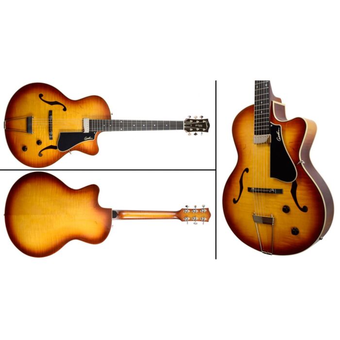 Godin guitarra semi-ac. 5th. ave. jazz sunburst GUITARRA SEMI-ACÚSTICA GODIN 5TH AVENUE JAZZ SUNBURST 035700, MODELO CLÁSSICO COM CORDAS DE AÇO.-godin guitarra semi-ac. 5th. ave. jazz sunburst ID-3028