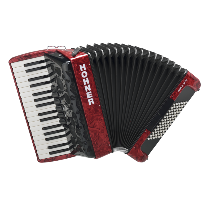 Hohner amica iii 72 red acordeon Accordion AMICA III 72, COR VERMELHA-hohner amica iii 72 red acordeon ID-3961