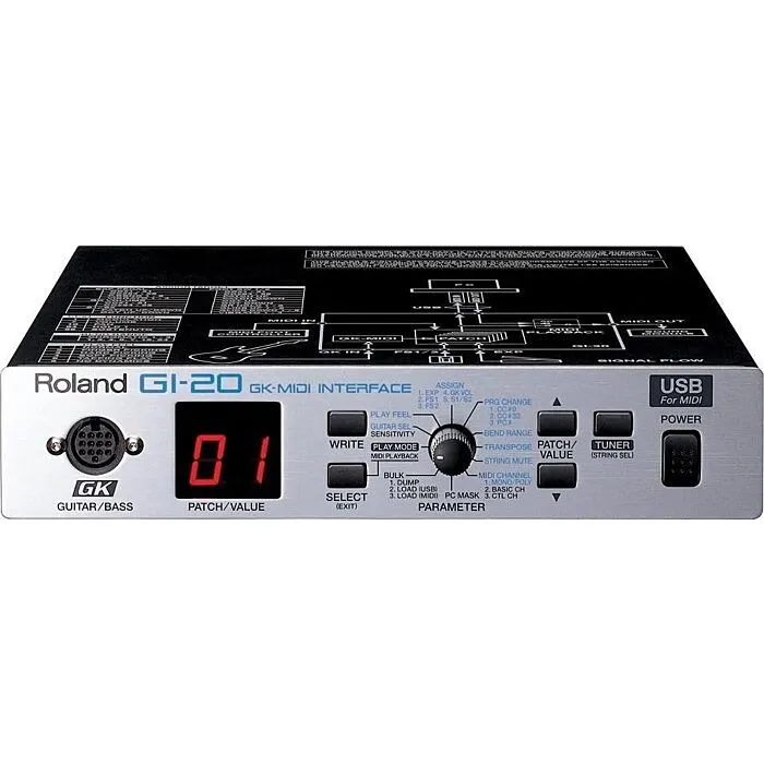 Interface MIDI Roland GI-20 para controle total de instrumentos v