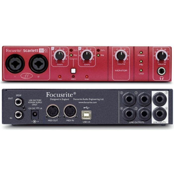 A interface USB Focusrite Scarlett 8i6 é uma excelente opção para quem busca qualidade de áudio profissional em um equipamento compacto e fácil de usar. Com 8 entradas e 6 saídas, ela permite a gravação de até 4 instrumentos simultaneamente, além de conta A interface USB Focusrite Scarlett 8i6 é uma excelente opção para quem busca qualidade de áudio profissional em um equipamento compacto e fácil de usar. Com 8 entradas e 6 saídas, ela permite a gravação de até 4 instrumentos simultaneamente, além de conta