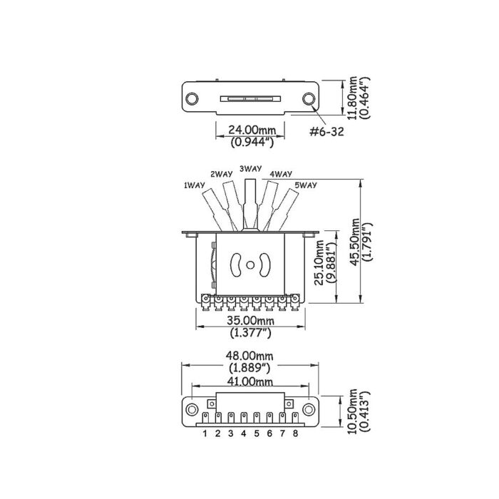 Comprar Chave Seletora De 5 Posições Spirit CST5-NON #6-32-CR/BK - 1