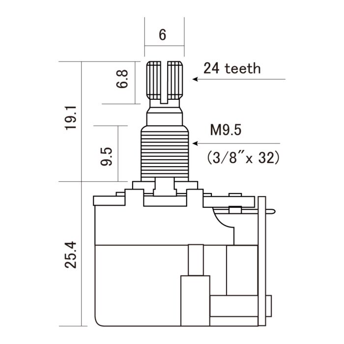 Comprar Potenciômetro A500K Push-Pull DPDT Instrumentos CTS-A500-PP - 1