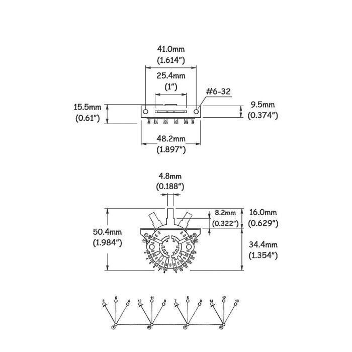 Comprar Chave Seletora 3 Posições Knob Branco Spirit UST6-#6-32-WH - 1
