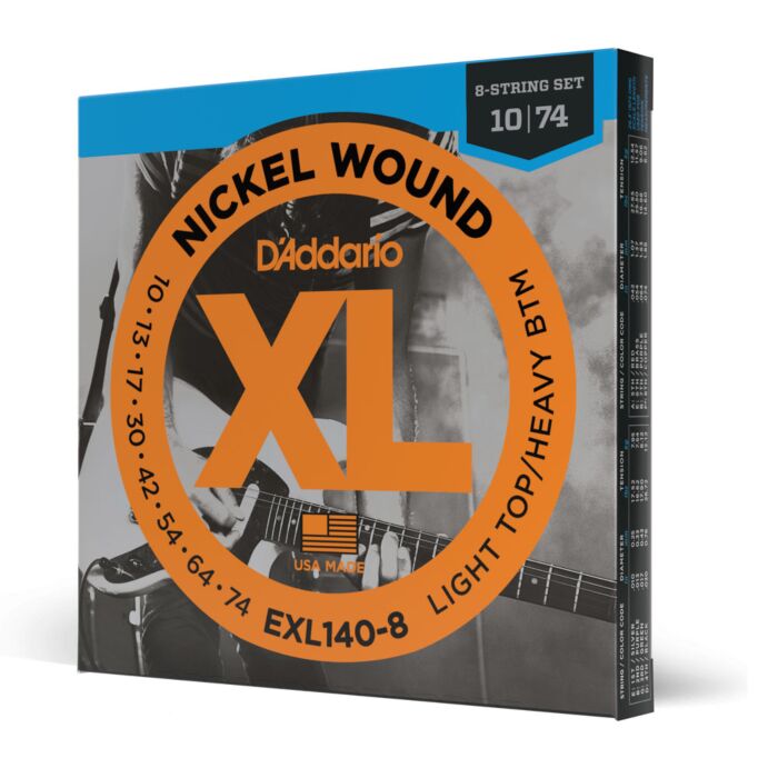 Comprar Encordoamento Guitarra 8C 10-74 D Addario XL Nickel EXL140-8 - 1