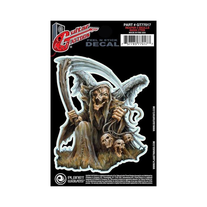 Comprar Adesivo Guitarra Reaper 3 Skulls Tattoo D Addario GT77017 - 1