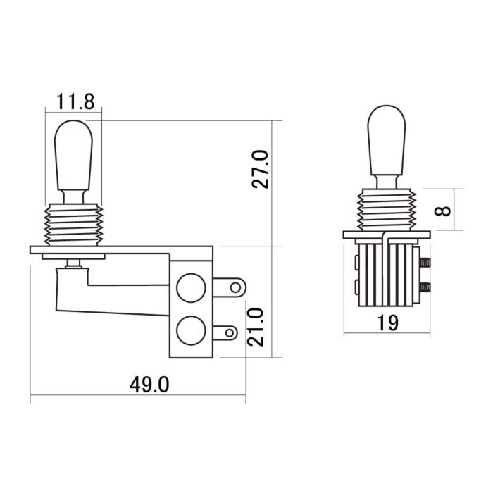 Comprar Chave Seletora 3 Posições Les Paul Cromada L Hosco YM-T70R - 1
