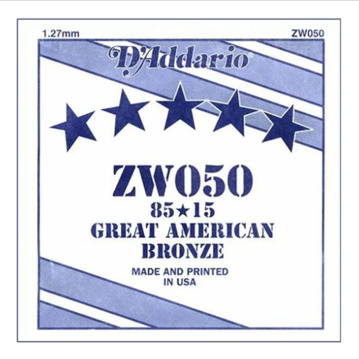 Comprar Corda Avulsa Violão Aço .050 D Addario 80/15 Bronze ZW050 - 1