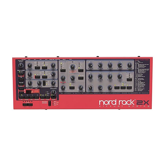 NORD RACK 2X O Nord Rack 2X é a versão em módulo sem teclas do Nord Lead 2X, um dos mais populares sintetizadores já criados. Seu som analógico quente casado com tecnologia digital de ponta colocaram o Nord Lead em uma posição de liderança na comunidade d