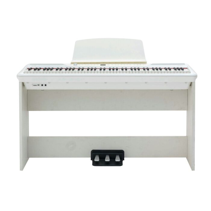 Comprar P200 Pearl River Piano Digital Teclas Fatar-Instrumento + suporte W + pedal triplo-Branco - 1 Comprar P200 Pearl River Piano Digital Teclas Fatar-Instrumento + suporte W + pedal triplo-Branco - 1