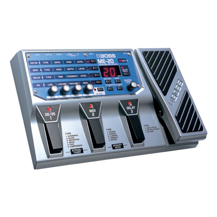 A pedaleira de guitarra Roland Boss ME-20 é uma excelente opção para guitarristas que buscam uma variedade de efeitos e timbres em um único equipamento. Com 30 tipos de efeitos, incluindo distorções, modulações, delays e reverbs, além de um afinador cromá