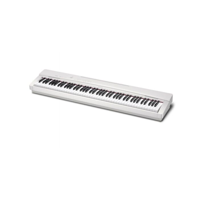 O Casio PX-135WE Privia é um piano digital de alta qualidade, com teclas sensíveis ao toque e uma ampla variedade de sons e recursos. Com um design elegante e compacto, é perfeito para músicos que desejam um instrumento portátil e fácil de transportar. Co O Casio PX-135WE Privia é um piano digital de alta qualidade, com teclas sensíveis ao toque e uma ampla variedade de sons e recursos. Com um design elegante e compacto, é perfeito para músicos que desejam um instrumento portátil e fácil de transportar. Co
