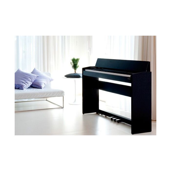 O piano digital Roland F-110 SB é uma excelente opção para quem busca um instrumento de alta qualidade e desempenho. Com teclas sensíveis ao toque e um som realista, este piano é perfeito para músicos de todos os níveis. Além disso, sua aparência elegante