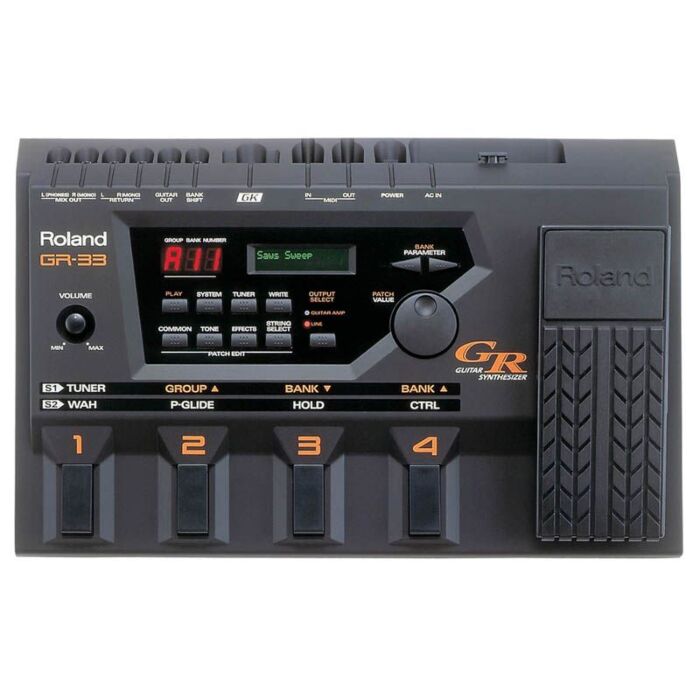 Roland gr-33 + gk-2a pedaleira sintetizador com captador de guitarra - usado Pedaleira sintetizador com captador hexafônico para guitarra-roland gr-33 + gk-2a pedaleira sintetizador com captador de guitarra - usado ID-22171