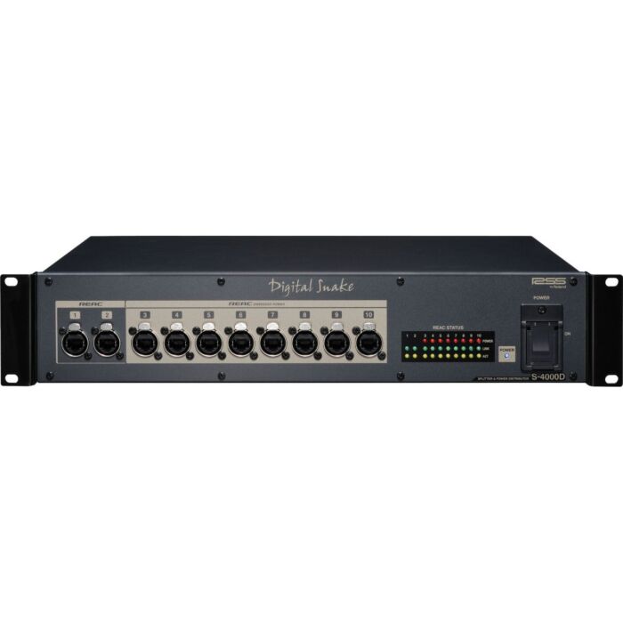 O Roland S-4000D Splitter é um equipamento de áudio profissional que pertence à categoria de acessórios de estúdio. Ele é um splitter REAC com distribuição de alimentação, capaz de alimentar o M-48 através do cabo de rede. Fabricado pela renomada marca Ro