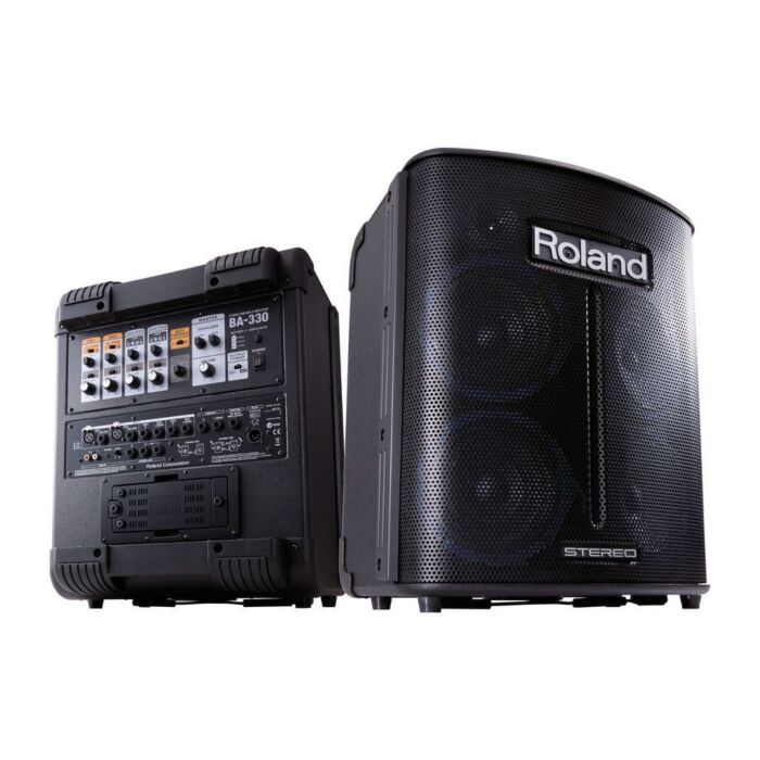 Roland ba-330 p.a. Caixa multiuso, 30W, funciona com 8 pilhas AA, 4 canais, pesa 13.8Kg, reverb, EQ-roland ba-330 p.a. ID-1351