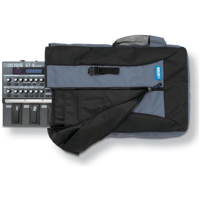 Acolchoado Gig Bag para pedaleiras BOSS A bolsa de transporte acolchoada BA-CB3 é ideal para o transporte de produtos BOSS como o  GT-100  ,  RC-300  , GT-10  ,  GT-10B  ,  RC-50  e  BR-1200CD  .  Possui uma base de borracha de silicone, compartimentos in
