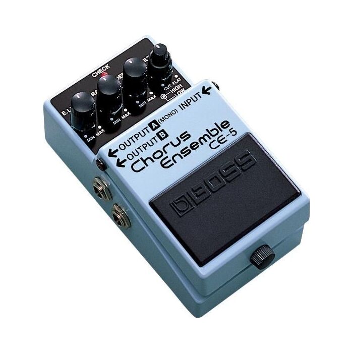 CE-5 Chorus Ensemble O Chorus Original O pedal Chorus CE-5 cobre uma ampla faixa de ajustes, pois contém filtros de corte de freqüências altas e baixas. Cria qualquer tipo de efeito de chorus, do natural e suave, até o mais espacial e penetrante efeito de CE-5 Chorus Ensemble O Chorus Original O pedal Chorus CE-5 cobre uma ampla faixa de ajustes, pois contém filtros de corte de freqüências altas e baixas. Cria qualquer tipo de efeito de chorus, do natural e suave, até o mais espacial e penetrante efeito de