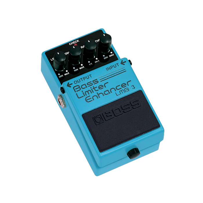 LMB-3 Bass Limiter Enhancer Timbre Sempre Aveludado O LMB-3 elimina picos excessivos de volume, mantendo o som do contrabaixo sempre suave e controlado, mesmo usando técnicas dinâmicas de pop e slap . Os controles RATIO e THRESHOLD oferecem precisão sobre