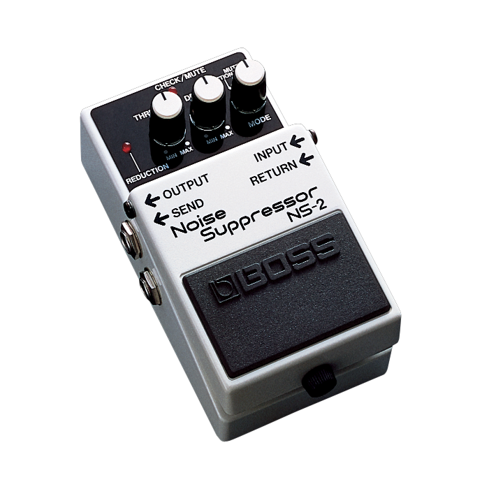 NS-2 Noise Suppressor Um pedal indispensável O NS-2 elimina ruídos e hummys do sinal de entrada, preservando o timbre da sua guitarra ou baixo, além de alimentar até cinco pedais quando ligado a fonte BOSS tipo PSA. O timbre original do instrumento não é 