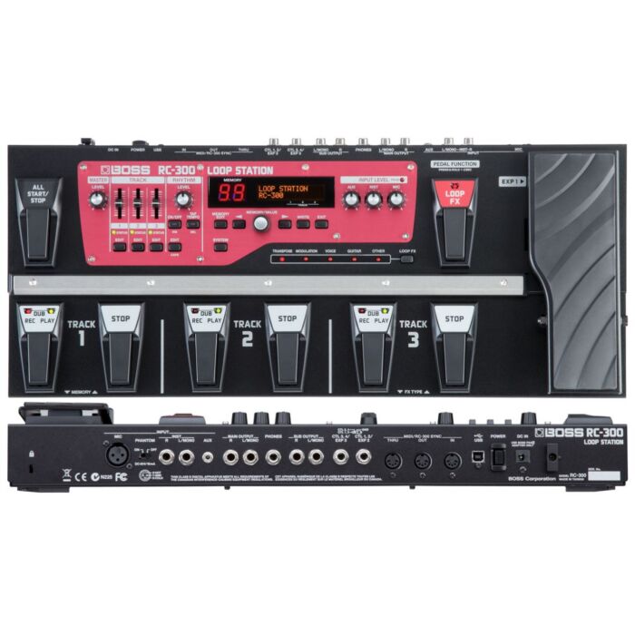 Roland boss rc-300 pedaleira Pedaleira de loop com 3 canais, 3 horas de gravação e com efeitos para loop-roland boss rc-300 pedaleira ID-1318