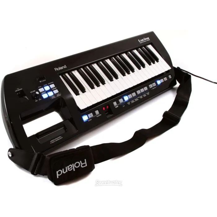 roland lucina ax-09 bk keytar sintetizador portátill - preto
