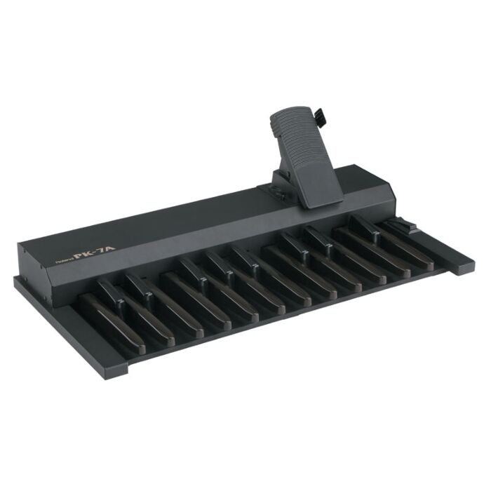 PK-7A Pedaleira MIDI de 20 notas A pedaleira PK-7 apresenta as mesmas funções de sua irmã maior, a PK-25, como pedal de expressão e dois foot switches, com 20 pedais que celebram, com o VK-88 ou com o AT-900C, o casamento perfeito. -roland pk-7 foot ID-52