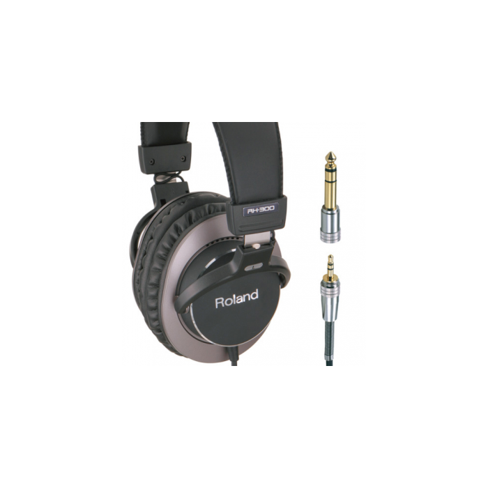   RH-300  Fone de Ouvido Fone de ouvido top de linha da Roland, a última palavra em qualidade de som, aparência e desempenho; Fones padrão flat, super otimizados, com resposta de frequências precisa, para instrumentos digitais novos ou antigos; Driver rec