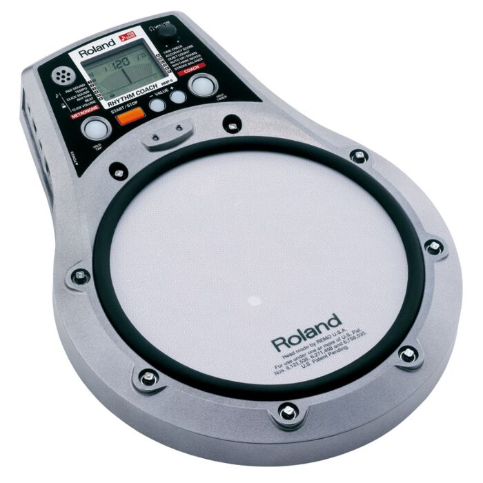 RMP-5A Pad Metrônomo com sons internos Instrutor de Ritmos Avançado, com Sons Internos O RMP-3 foi notícia quando anunciado no início de 2005. Agora, a Roland construiu o novo RMP-5. Compartilhando algumas características principais com o popular RMP-3, o