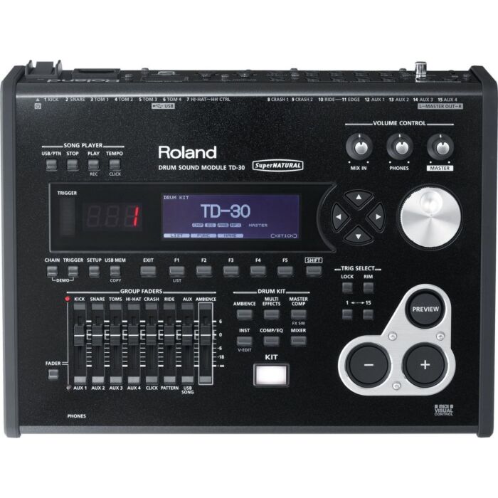 Roland td-30k v-drums v-pro series Bateria Digital com novos pads PDX-100, módulo TD-30, novo rack. Ideal para profissionais, igrejas, estúdios-roland td-30k v-drums v-pro series ID-1131