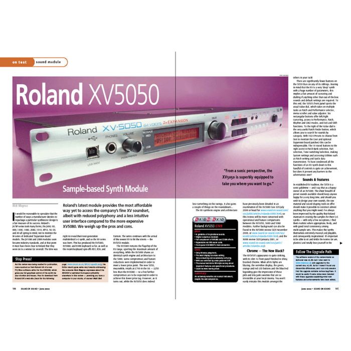 XV-5050 Max. Máx. Polyphony Polifonia 64 64 Wave Memory Memória Wave 64MB (16-bit linear equivalent) 64MB (16-bit linear equivalent) Waveforms Waveforms 1,083 1.083 Expansion Slots Slots de Expansão Wave Expansion Board SRX-Series: 2 slots Wave Expansion XV-5050 Max. Máx. Polyphony Polifonia 64 64 Wave Memory Memória Wave 64MB (16-bit linear equivalent) 64MB (16-bit linear equivalent) Waveforms Waveforms 1,083 1.083 Expansion Slots Slots de Expansão Wave Expansion Board SRX-Series: 2 slots Wave Expansion