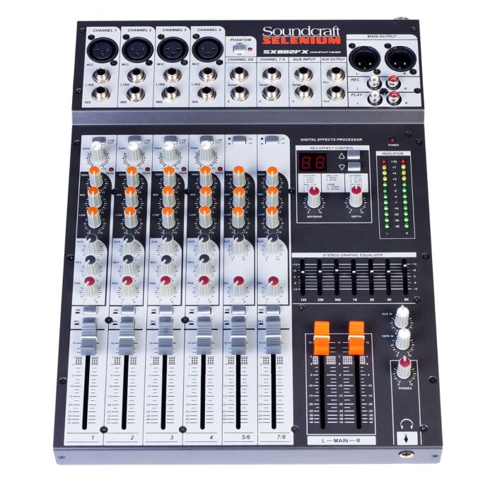 Soundcraft sx802 fx mixer Mixer / Mesa analógico de 8 canais com efeitos-soundcraft sx802 fx mixer ID-1994