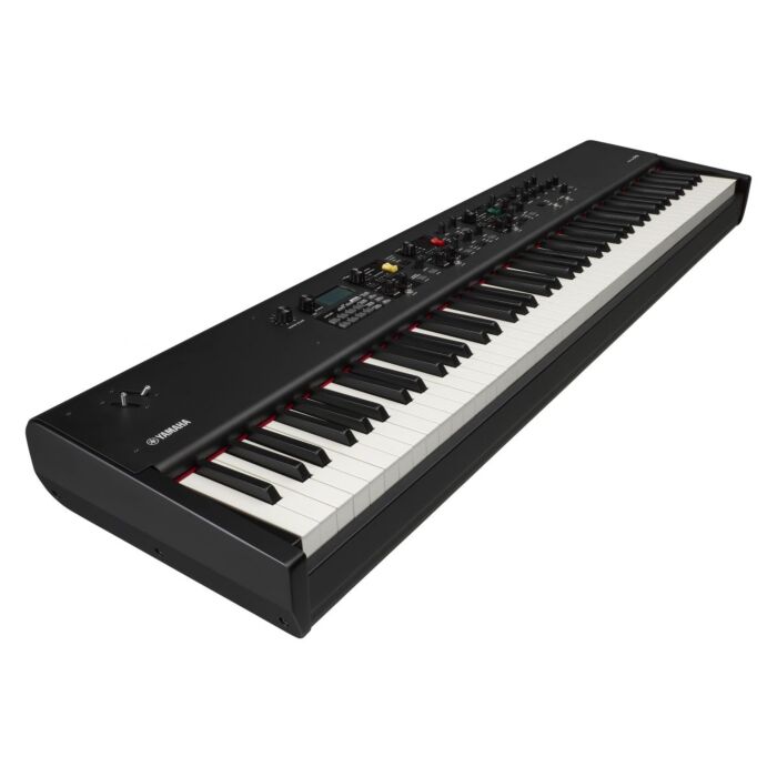 Stage Piano CP88 com 88 teclas em madeira com tamanho e peso de piano e tecnologia NW-GH, acabamento em ébano sintético (teclas pretas) e marfim sintético (teclas brancas). Som de piano acústico de concereto CFX, Bosendorfer Imperial 290, S700, pianos ver