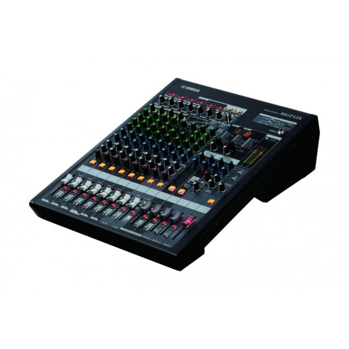 Yamaha mgp12x mixer Mixer analógico de 12 canais: 4 mono (mic/linha) 4 estéreo 4 pré-amplificadores de microfone com phantom power insert I/O nos canais mono 2 processadores SPX (16 presets) 2 processadores REV-X (8 presets) 12 barramentos de saída (4 Gro Yamaha mgp12x mixer Mixer analógico de 12 canais: 4 mono (mic/linha) 4 estéreo 4 pré-amplificadores de microfone com phantom power insert I/O nos canais mono 2 processadores SPX (16 presets) 2 processadores REV-X (8 presets) 12 barramentos de saída (4 Gro